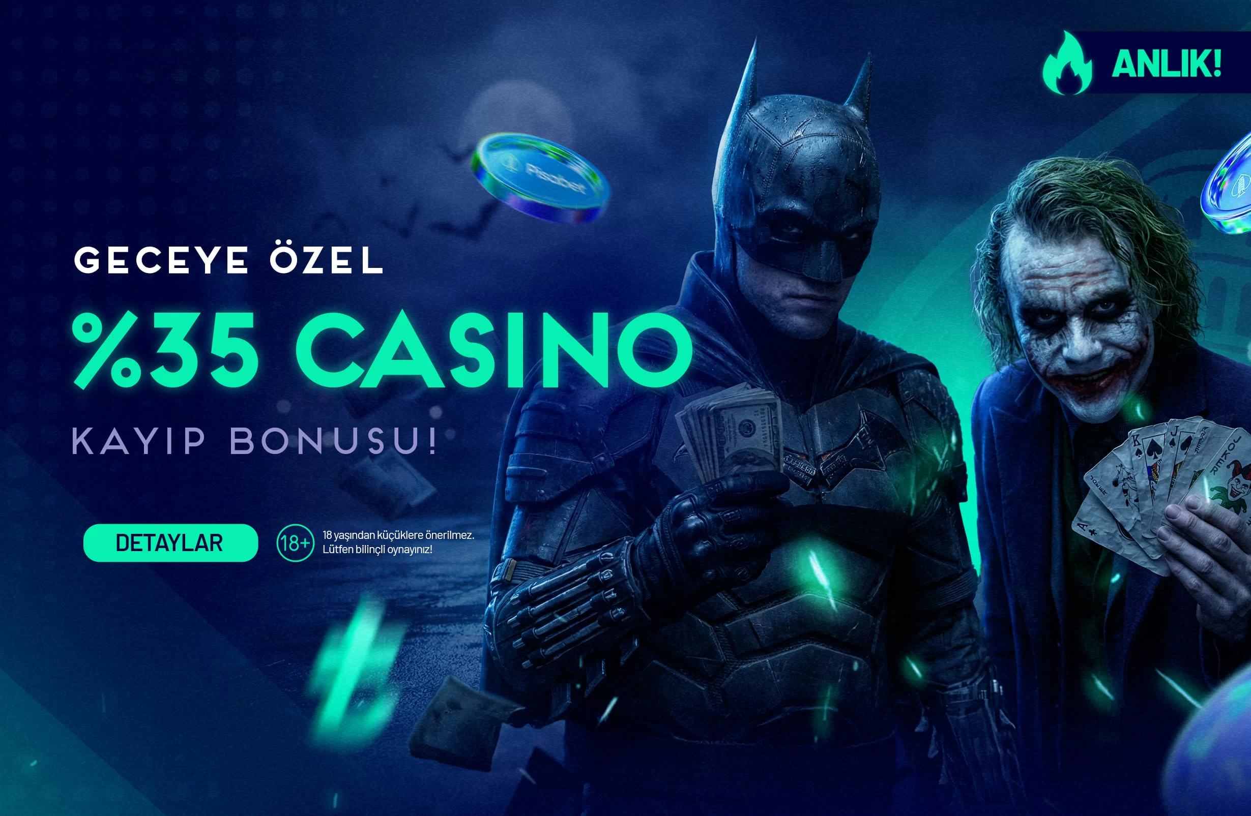 GECEYE ÖZEL %35 CASİNO KAYIP BONUSU
