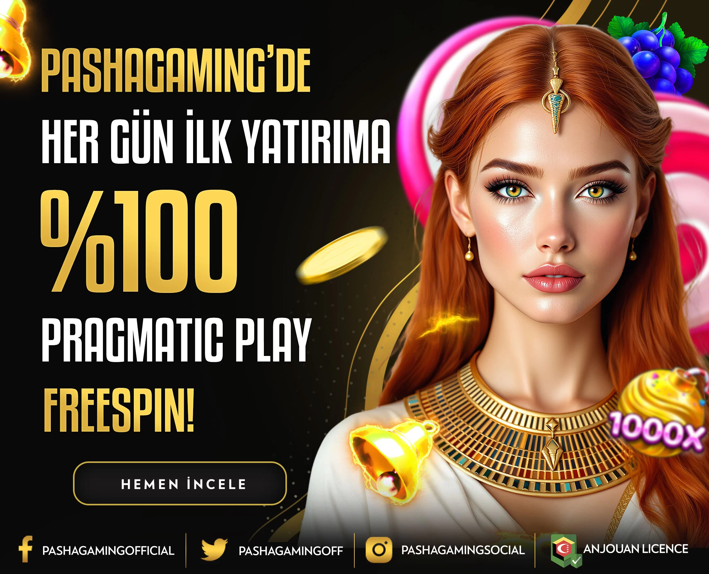 PASHAGAMİNG'TE GÜNÜN İLK YATIRIMINA %100 FREESPIN!