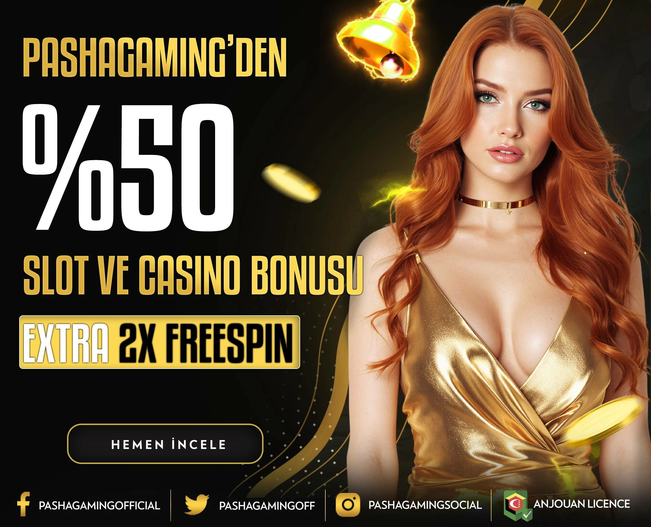 %50 CASİNO/SLOT YATIRIM BONUSU + X2 FREESPİN!