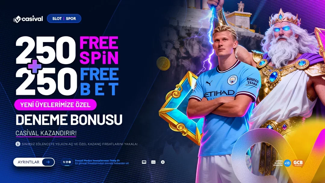 YENI ÜYELIK ÖZEL 250 FREESPIN & 250 FREEBET DENEME BONUSU! - Casival