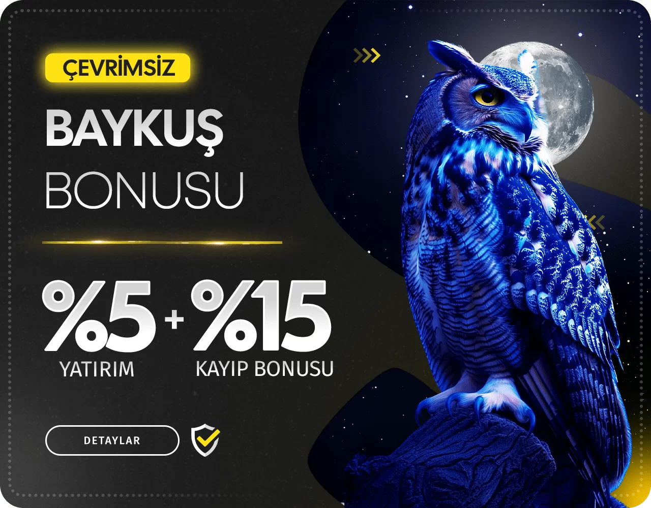 ÇEVRİMSİZ %5 + %15 CASHWIN BAYKUŞ BONUSU
