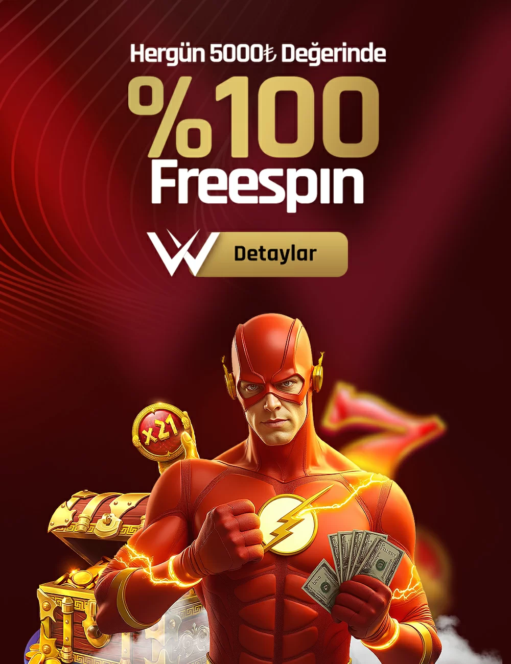 Hergün 5000₺ Değerinde %100 Freespin