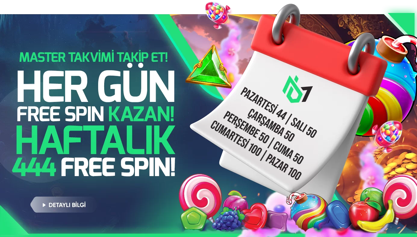 HER GÜN YATIR, HER GÜN FREESPİN KAZAN! HAFTALIK 444 FREESPİN!