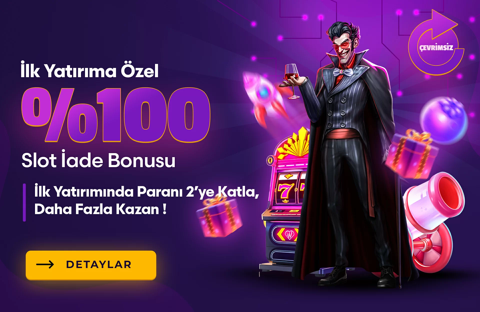 %100 Çevrimsiz Slot İlk İade Bonusu