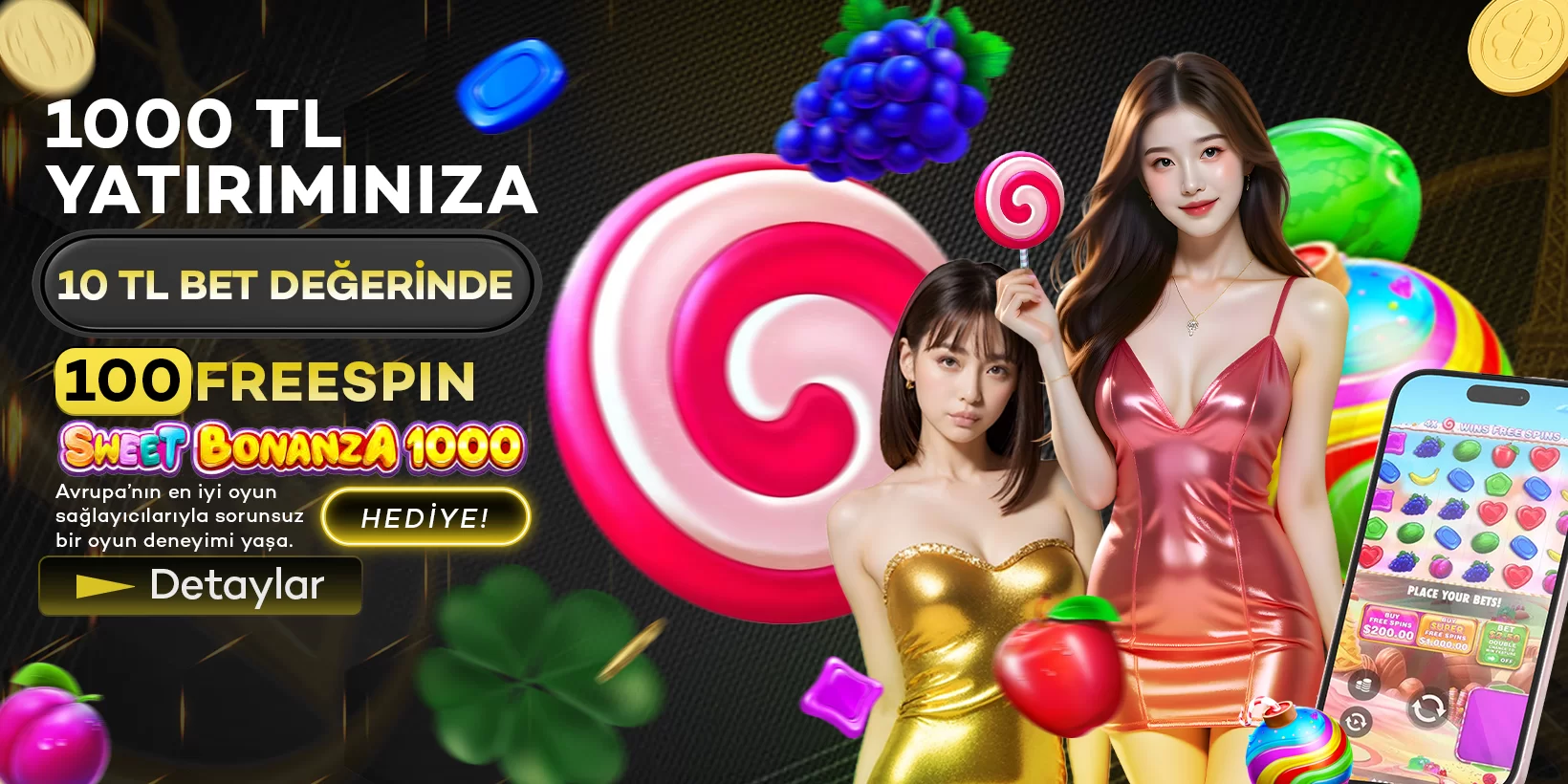 1000 TL YATIRIMA 100 FREESPİN 10 TL BET