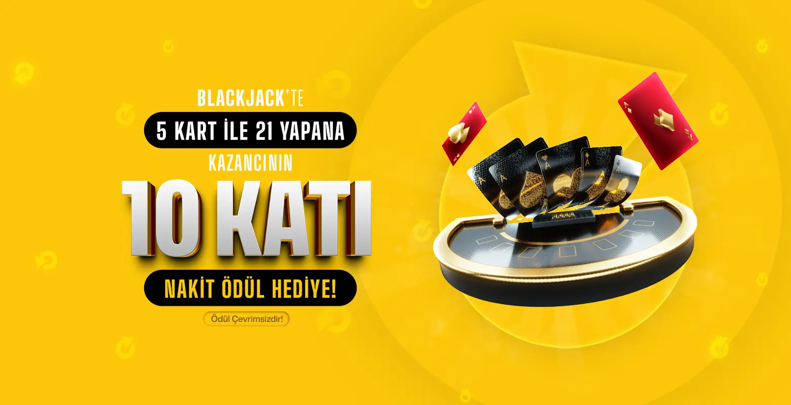 5 Kart ile 21 Yapana 10 Katı Çevrimsiz Nakit Hediye!