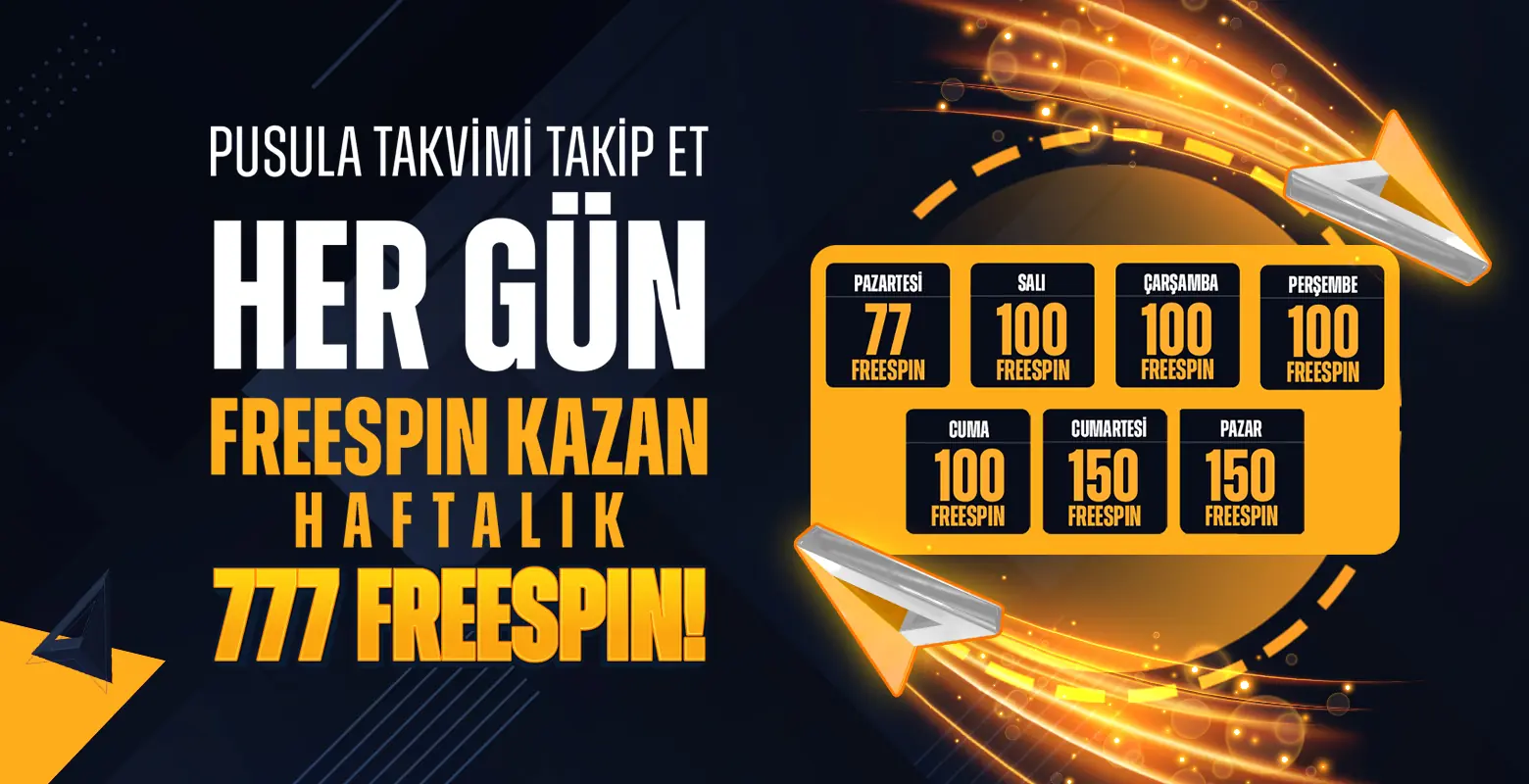 GÜNLÜK TAKVİM İLE HER GÜN FREESPIN KAZAN!