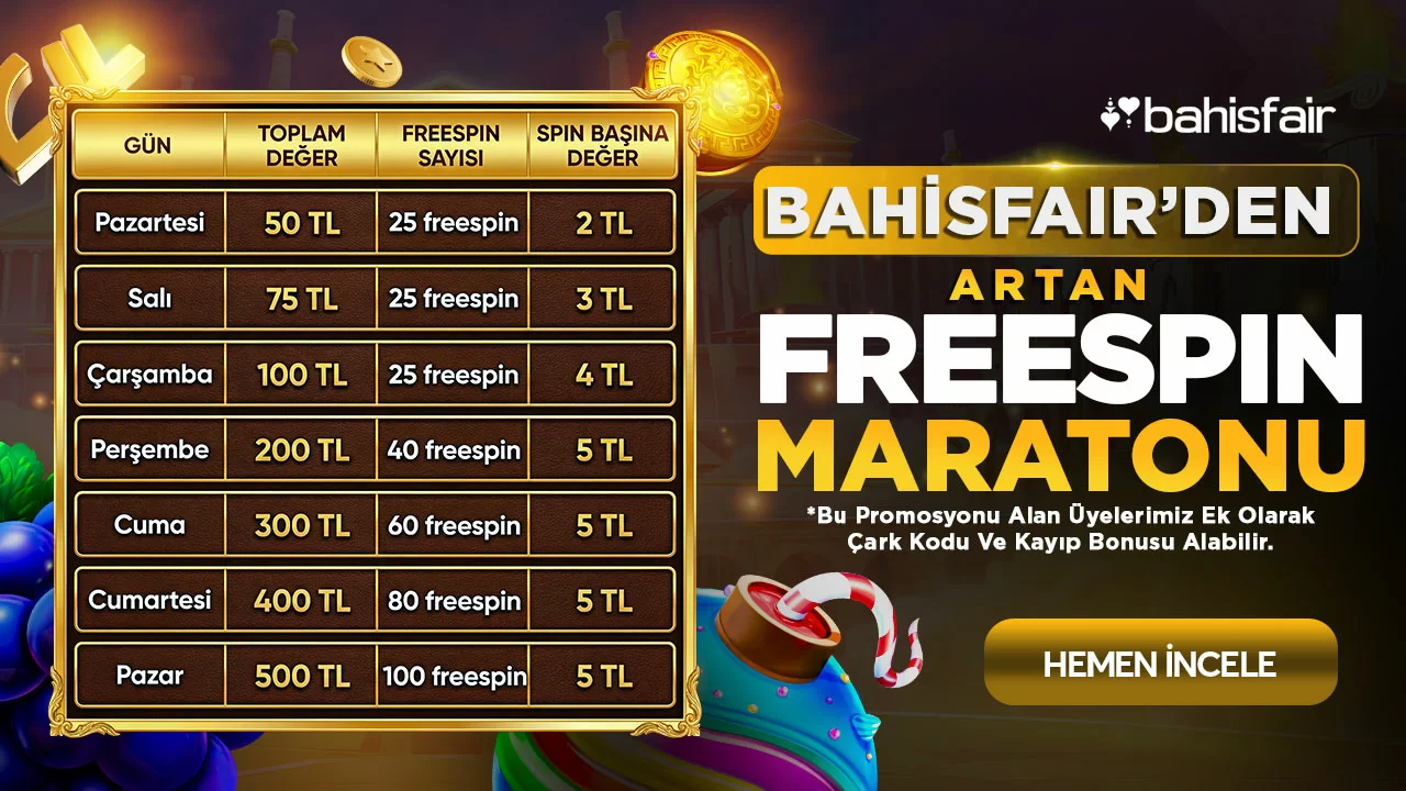 BAHİSFAİRDEN ARTAN FREESPİN MARATONU