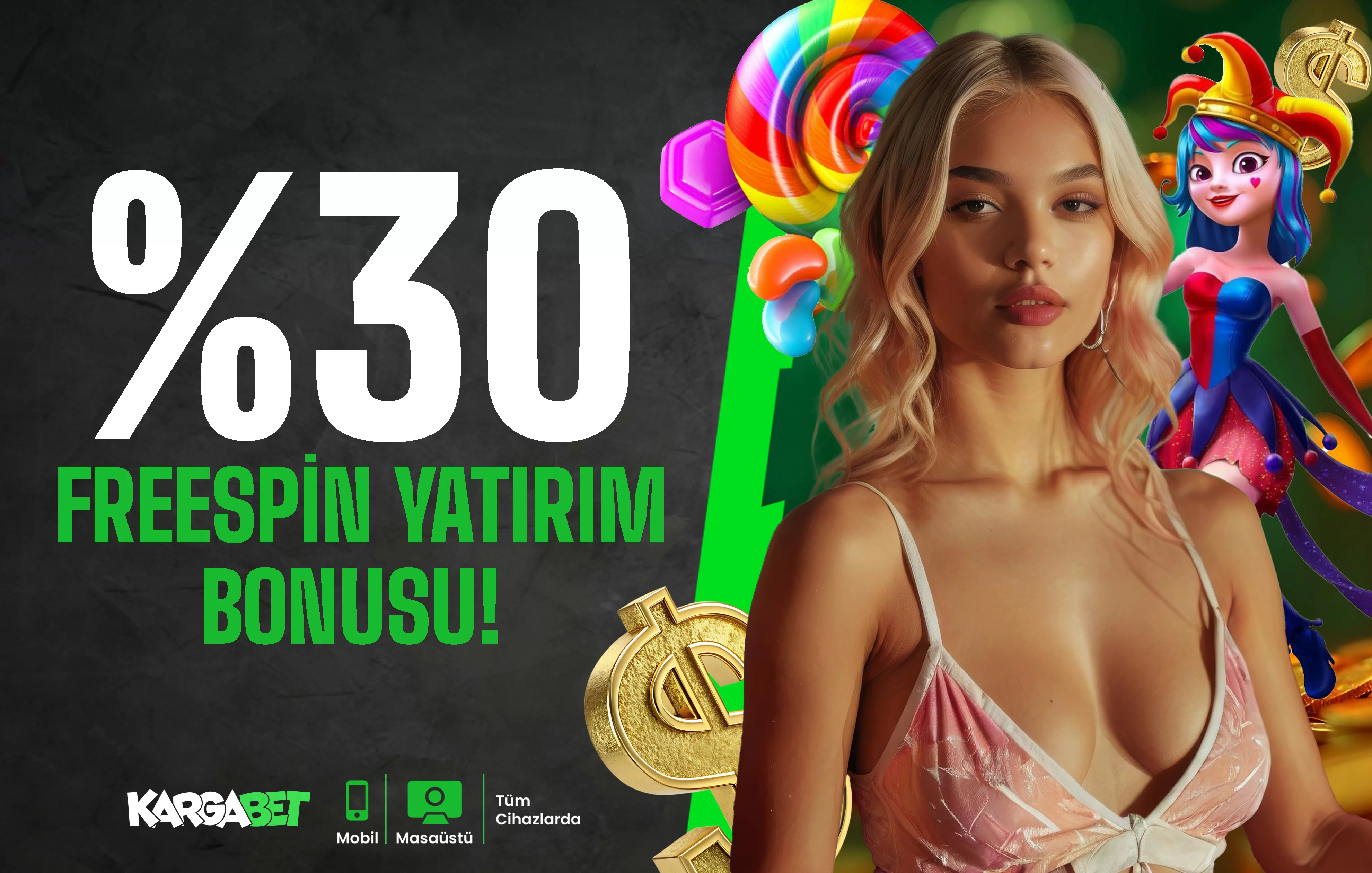 ÇEVRİMSİZ %30 FREESPİN YATIRIM BONUSU !