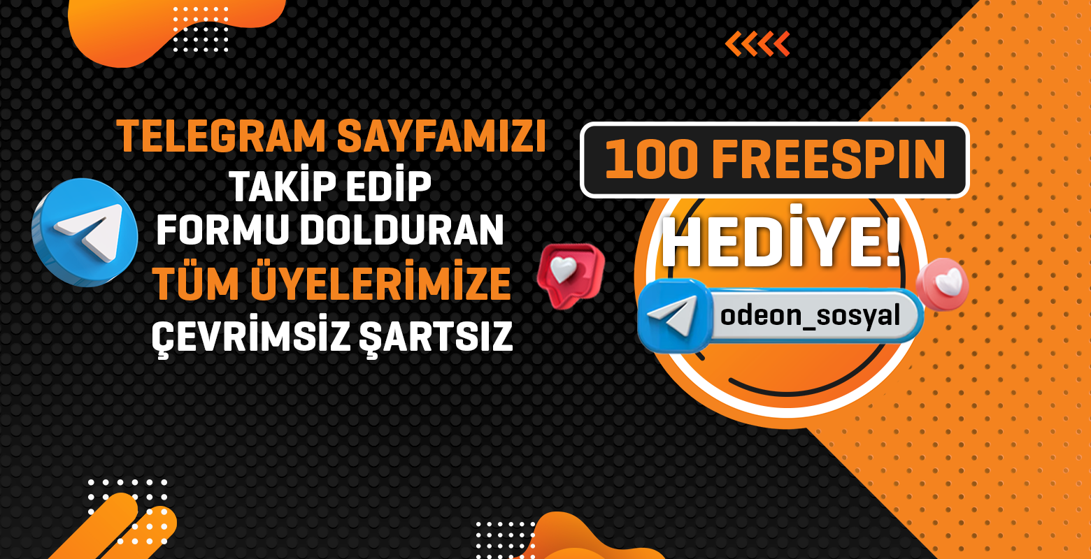 Telegram kanalımıza katılan ve formu dolduran tüm üyelerimize 100 Freespin Hediye!